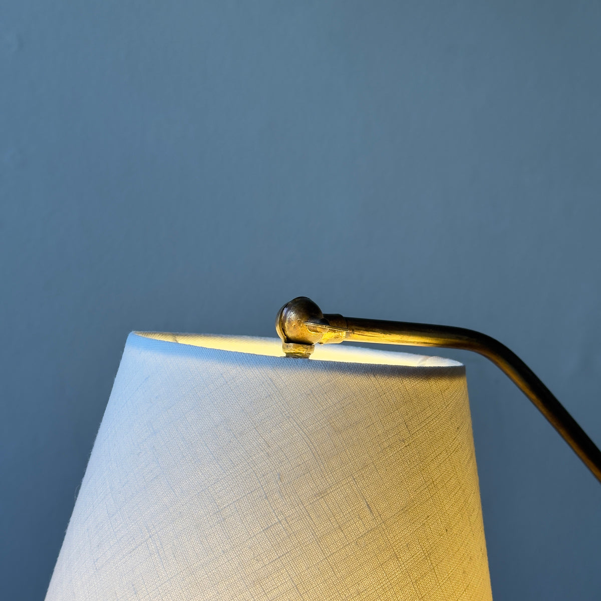 Angled Telescopic/ Brass Floor Lamp/ Denmark, 1950s