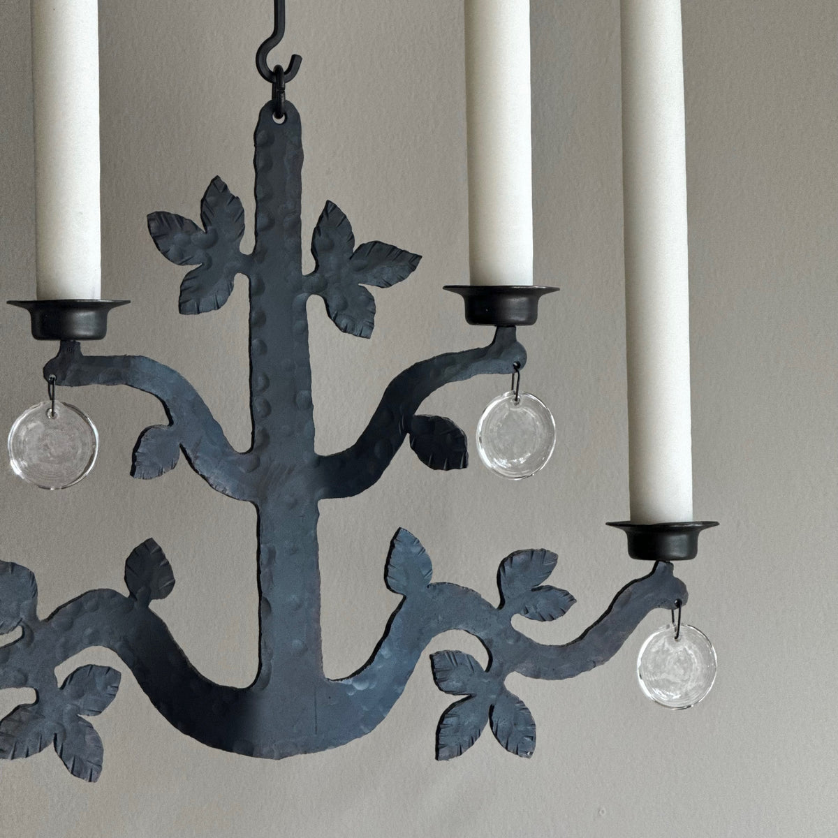 An original vintage 'Tree of Life' candelabrum by Bertil Vallien, made in Sweden for Boda Smide in the 1970s. Crafted from iron and glass, this piece reflects Vallien's artistic style and the craftsmanship of Boda Smide in Sweden.