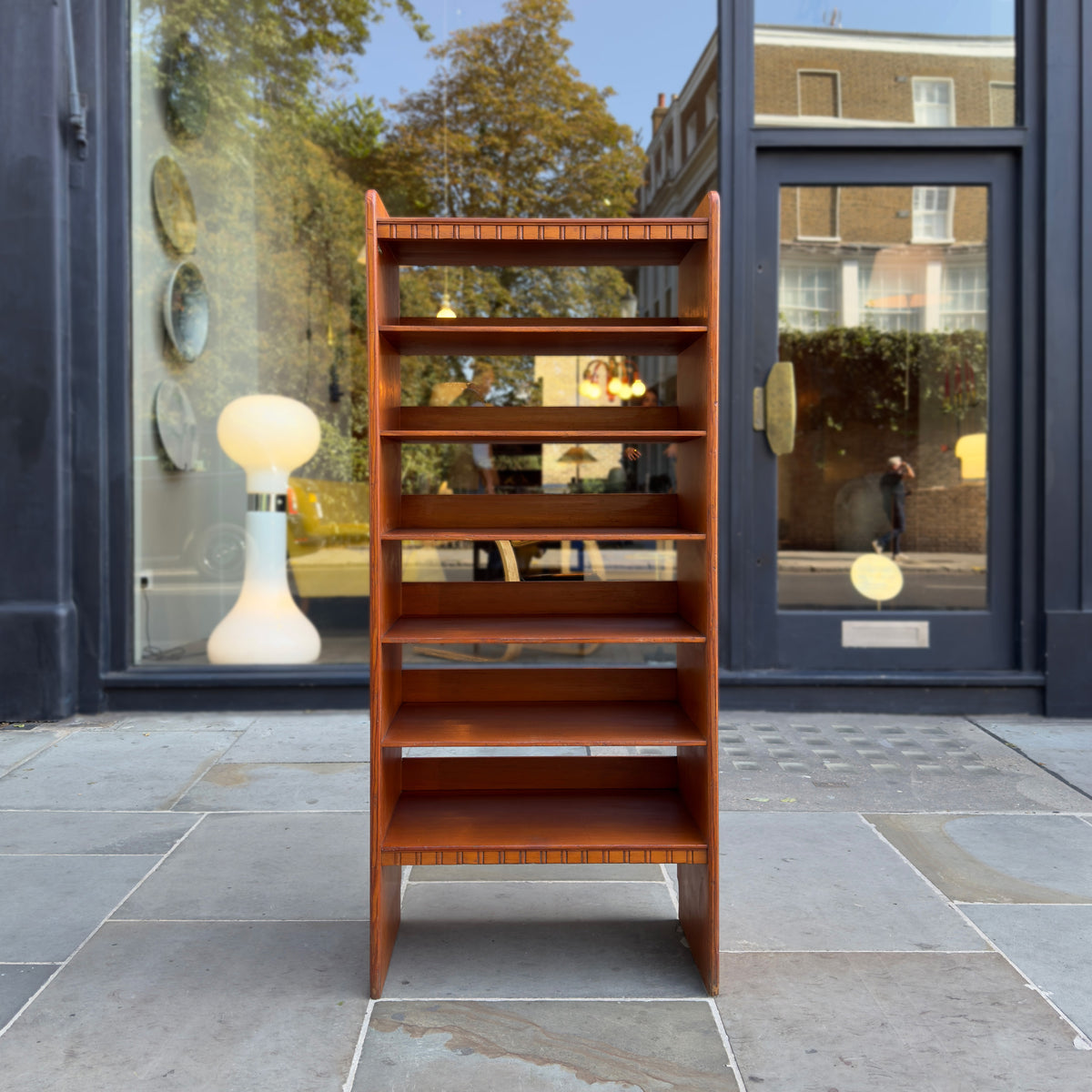 A Danish Art Nouveau bookcase in the Skonvirke style, crafted from pine and made for Copenhagen Town Hall by Rasmussen and designed by Martin Nyrop. This piece exemplifies early 20th-century Danish craftsmanship.