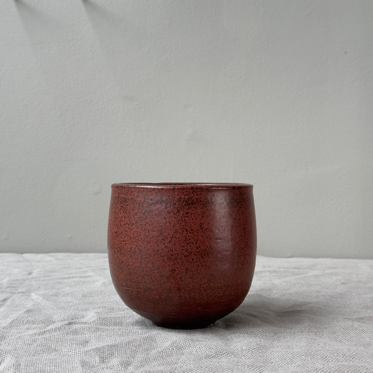 Small Stoneware Planter/ Deep Red