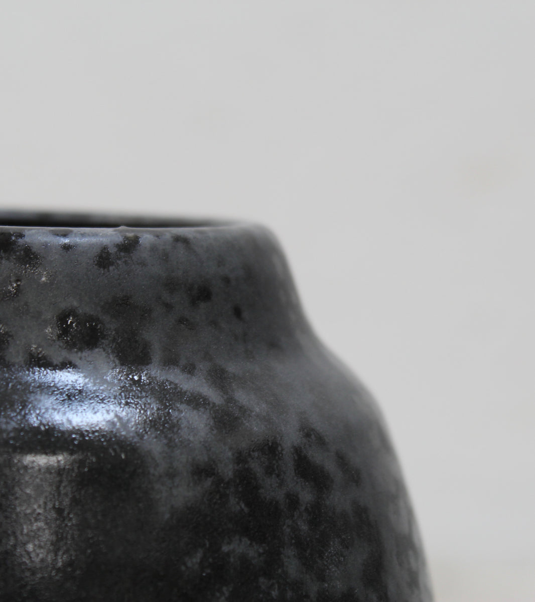 Tall Gundiga Shaped Vase <br> Black Glaze