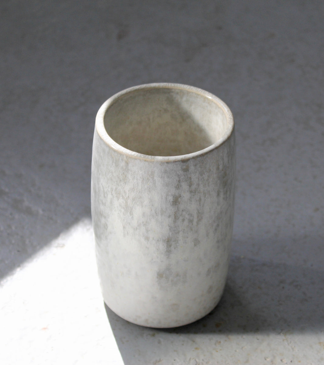 Slender Brush Pot Vase <br> Pearl Glaze