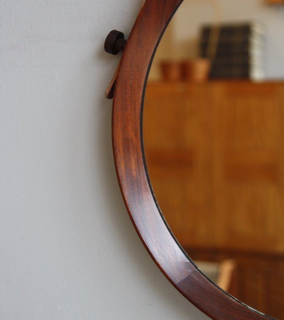 Round Wall Mirror Denmark 1950s  - Image 2